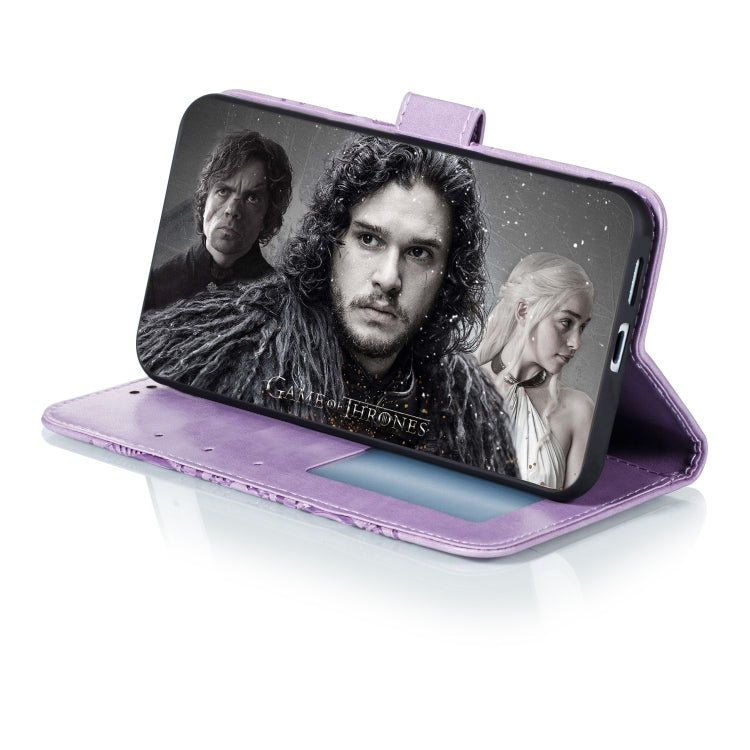 For Huawei P40 Mandala Embossing Pattern Horizontal Flip Leather Case with Holder & Card Slots & Wallet & Photo Frame & Lanyard(Purple)