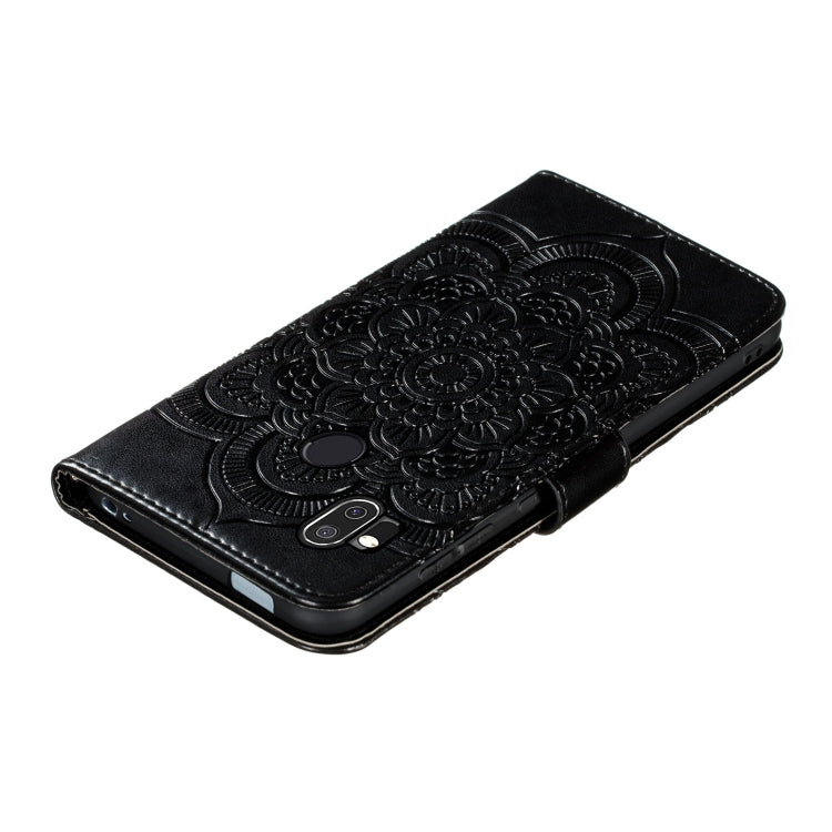For Moto One Hyper Mandala Embossing Pattern Horizontal Flip Leather Case with Holder & Card Slots & Wallet & Photo Frame & Lanyard(Black)