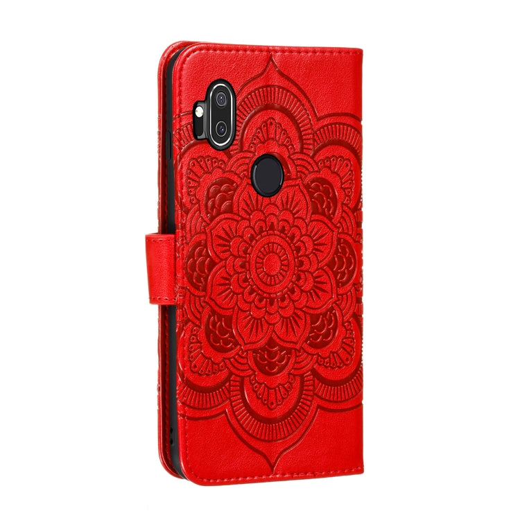 For Moto One Hyper Mandala Embossing Pattern Horizontal Flip Leather Case with Holder & Card Slots & Wallet & Photo Frame & Lanyard(Red)