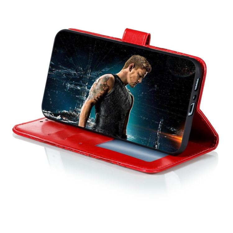 For Moto One Hyper Mandala Embossing Pattern Horizontal Flip Leather Case with Holder & Card Slots & Wallet & Photo Frame & Lanyard(Red)
