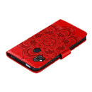 For Moto One Hyper Mandala Embossing Pattern Horizontal Flip Leather Case with Holder & Card Slots & Wallet & Photo Frame & Lanyard(Red)