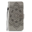 For Moto One Hyper Mandala Embossing Pattern Horizontal Flip Leather Case with Holder & Card Slots & Wallet & Photo Frame & Lanyard(Grey)