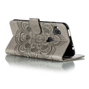 For Moto One Hyper Mandala Embossing Pattern Horizontal Flip Leather Case with Holder & Card Slots & Wallet & Photo Frame & Lanyard(Grey)