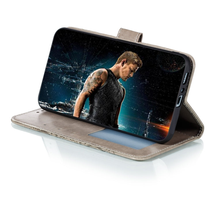 For Moto One Hyper Mandala Embossing Pattern Horizontal Flip Leather Case with Holder & Card Slots & Wallet & Photo Frame & Lanyard(Grey)