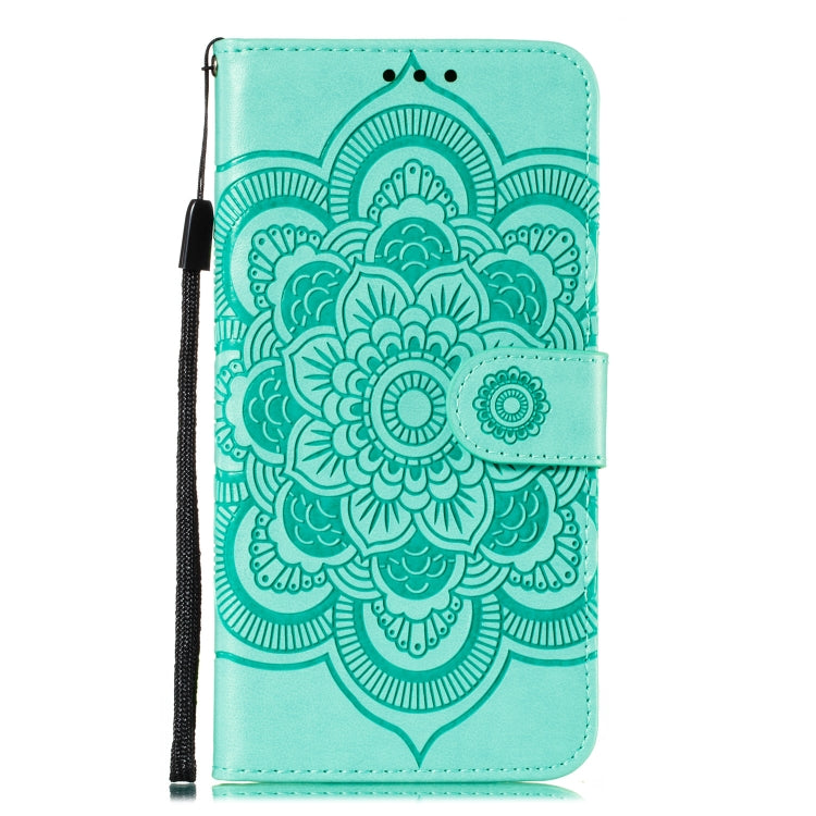 For Moto One Hyper Mandala Embossing Pattern Horizontal Flip Leather Case with Holder & Card Slots & Wallet & Photo Frame & Lanyard(Green)