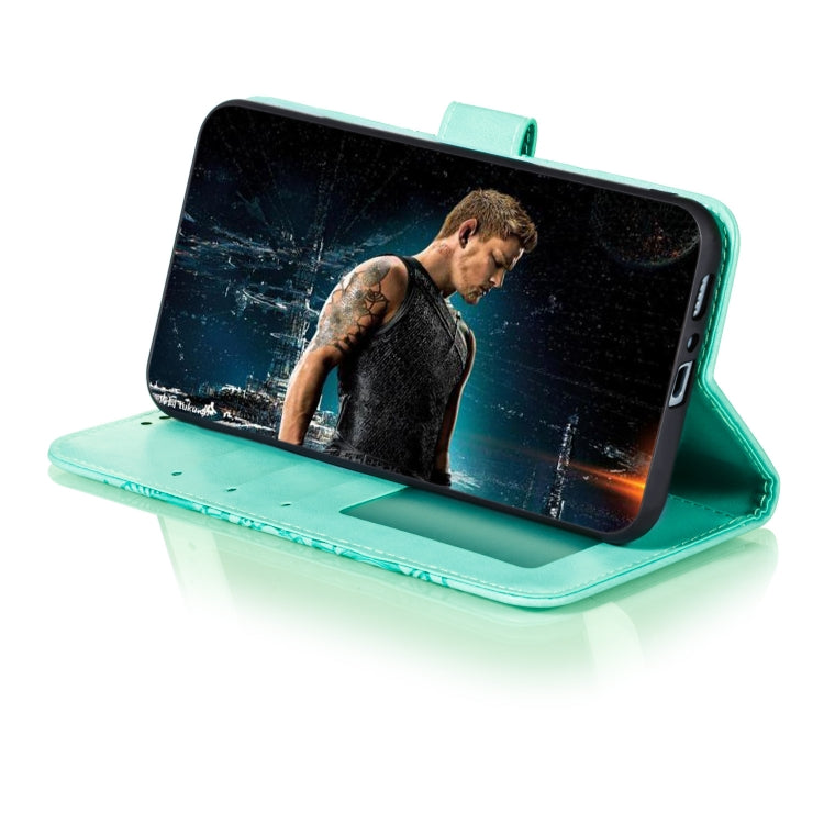 For Moto One Hyper Mandala Embossing Pattern Horizontal Flip Leather Case with Holder & Card Slots & Wallet & Photo Frame & Lanyard(Green)