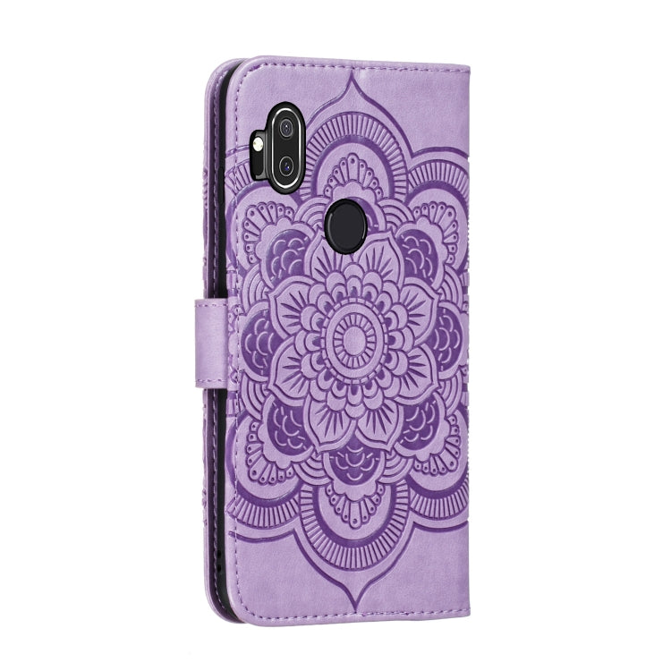 For Moto One Hyper Mandala Embossing Pattern Horizontal Flip Leather Case with Holder & Card Slots & Wallet & Photo Frame & Lanyard(Purple)
