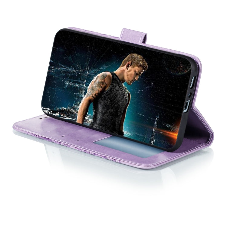 For Moto One Hyper Mandala Embossing Pattern Horizontal Flip Leather Case with Holder & Card Slots & Wallet & Photo Frame & Lanyard(Purple)