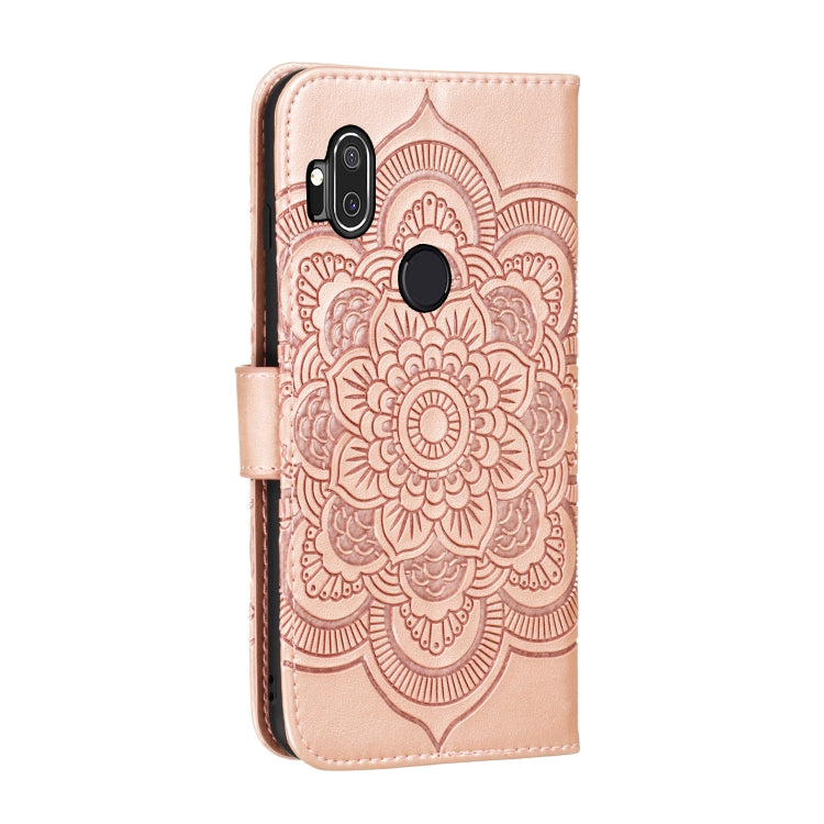 For Moto One Hyper Mandala Embossing Pattern Horizontal Flip Leather Case with Holder & Card Slots & Wallet & Photo Frame & Lanyard(Rose Gold)