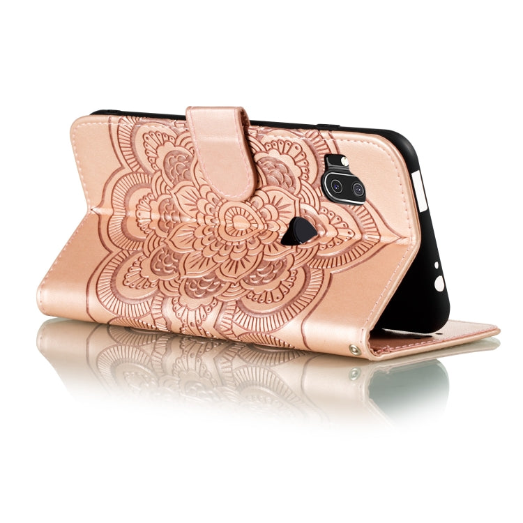 For Moto One Hyper Mandala Embossing Pattern Horizontal Flip Leather Case with Holder & Card Slots & Wallet & Photo Frame & Lanyard(Rose Gold)