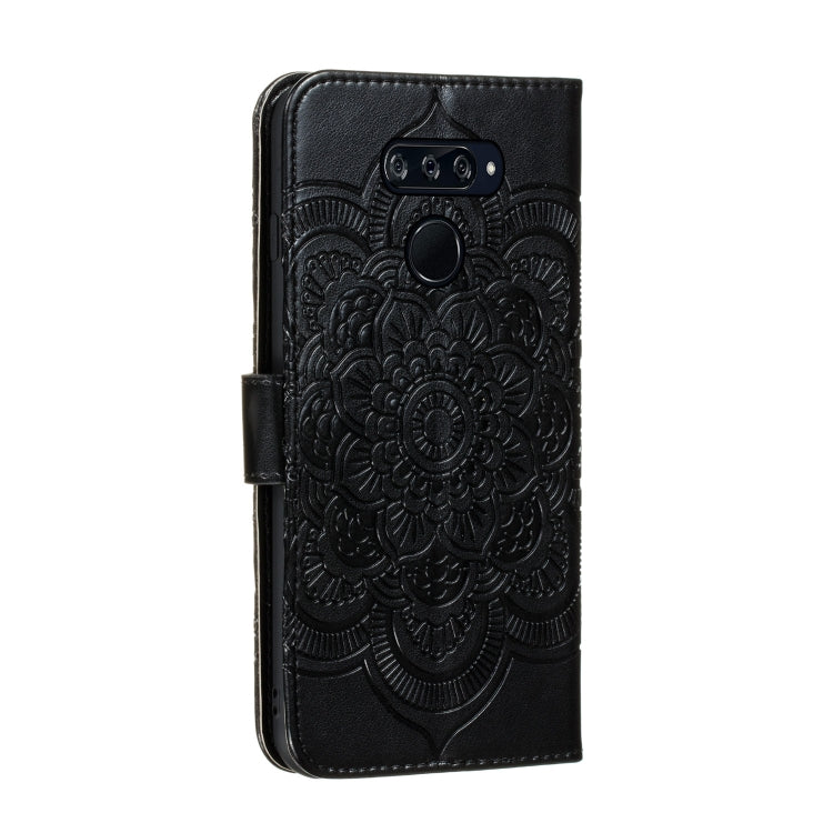 For LG K50S Mandala Embossing Pattern Horizontal Flip Leather Case with Holder & Card Slots & Wallet & Photo Frame & Lanyard(Black)