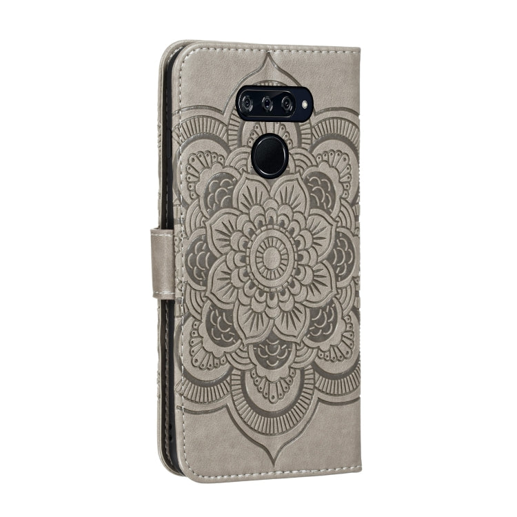 For LG K50S Mandala Embossing Pattern Horizontal Flip Leather Case with Holder & Card Slots & Wallet & Photo Frame & Lanyard(Grey)