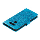 For LG K50S Mandala Embossing Pattern Horizontal Flip Leather Case with Holder & Card Slots & Wallet & Photo Frame & Lanyard(Blue)