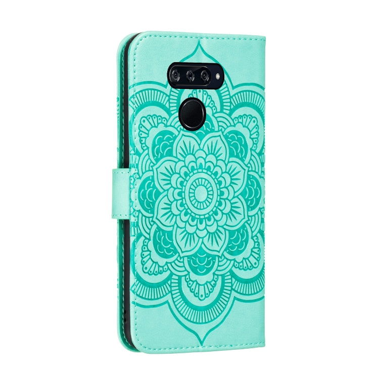 For LG K50S Mandala Embossing Pattern Horizontal Flip Leather Case with Holder & Card Slots & Wallet & Photo Frame & Lanyard(Green)
