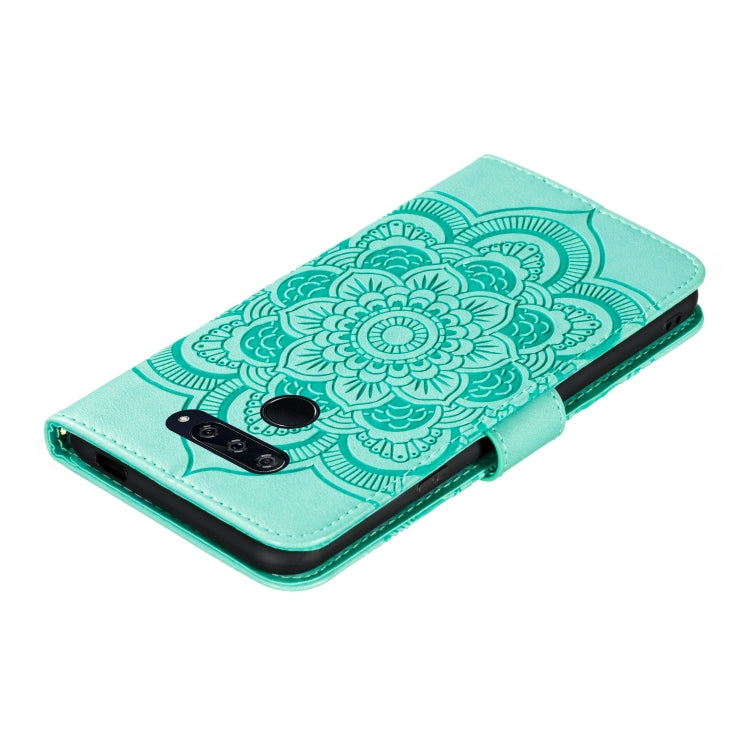 For LG K50S Mandala Embossing Pattern Horizontal Flip Leather Case with Holder & Card Slots & Wallet & Photo Frame & Lanyard(Green)