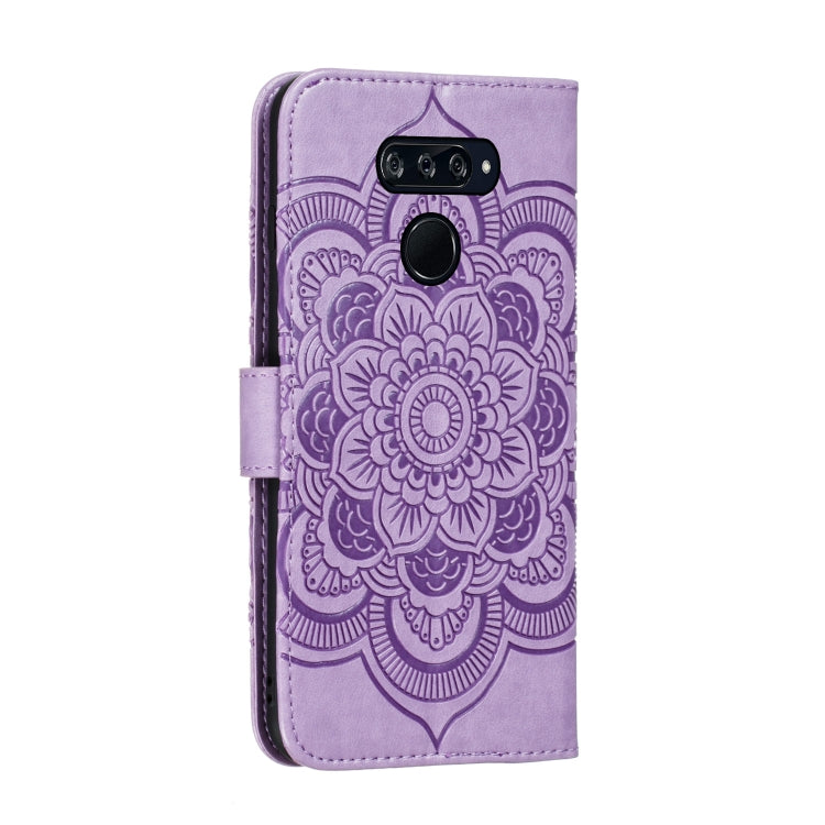 For LG K50S Mandala Embossing Pattern Horizontal Flip Leather Case with Holder & Card Slots & Wallet & Photo Frame & Lanyard(Purple)