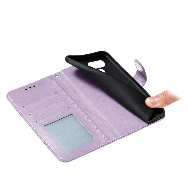 For LG K50S Mandala Embossing Pattern Horizontal Flip Leather Case with Holder & Card Slots & Wallet & Photo Frame & Lanyard(Purple)