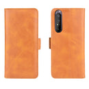 For Sony Xperia 1 II Dual-side Magnetic Buckle Horizontal Flip Leather Case with Holder & Card Slots & Wallet(Yellow)
