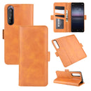 For Sony Xperia 1 II Dual-side Magnetic Buckle Horizontal Flip Leather Case with Holder & Card Slots & Wallet(Yellow)