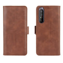 For Sony Xperia 1 II Dual-side Magnetic Buckle Horizontal Flip Leather Case with Holder & Card Slots & Wallet(Brown)
