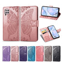 For Huawei P40 Lite/Nova 7i/Nova 6SE Butterfly Love Flower Embossed Horizontal Flip Leather Case with Bracket / Card Slot / Wallet / Lanyard(Black)