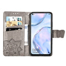 For Huawei P40 Lite/Nova 7i/Nova 6SE Butterfly Love Flower Embossed Horizontal Flip Leather Case with Bracket / Card Slot / Wallet / Lanyard(Gray)