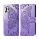 For Huawei P40 Lite/Nova 7i/Nova 6SE Butterfly Love Flower Embossed Horizontal Flip Leather Case with Bracket / Card Slot / Wallet / Lanyard(Light Purple)