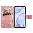 For Huawei P40 Lite/Nova 7i/Nova 6SE Butterfly Love Flower Embossed Horizontal Flip Leather Case with Bracket / Card Slot / Wallet / Lanyard(Rose Gold)