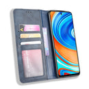 For Xiaomi Redmi Note 9 Pro / Note 9s / Note 9 Pro Max Magnetic Buckle Retro Crazy Horse Texture Horizontal Flip Leather Case with Holder & Card Slots & Photo Frame(Blue)