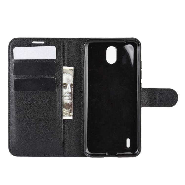 For Nokia 1.3 Litchi Texture Horizontal Flip Protective Case with Holder & Card Slots & Wallet(Black)