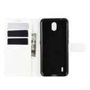 For Nokia 1.3 Litchi Texture Horizontal Flip Protective Case with Holder & Card Slots & Wallet(White)