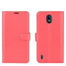 For Nokia 1.3 Litchi Texture Horizontal Flip Protective Case with Holder & Card Slots & Wallet(Red)