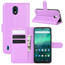 For Nokia 1.3 Litchi Texture Horizontal Flip Protective Case with Holder & Card Slots & Wallet(Purple)