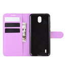 For Nokia 1.3 Litchi Texture Horizontal Flip Protective Case with Holder & Card Slots & Wallet(Purple)
