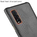 For Oppo Find X2 Pro Shockproof Crocodile Texture PC + PU Case(Black)