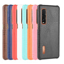 For Oppo Find X2 Pro Shockproof Crocodile Texture PC + PU Case(Black)