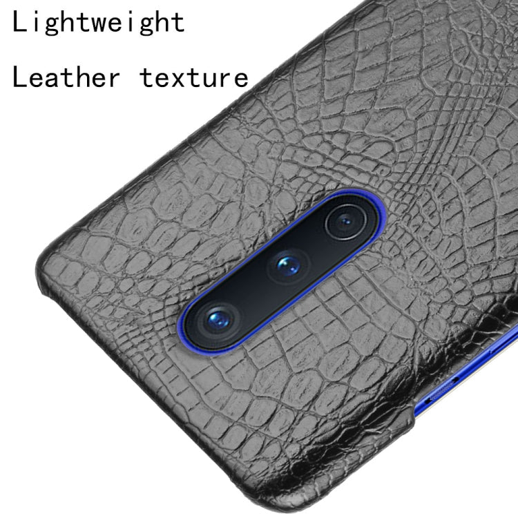 For OnePlus 8 Shockproof Crocodile Texture PC + PU Case(Black)