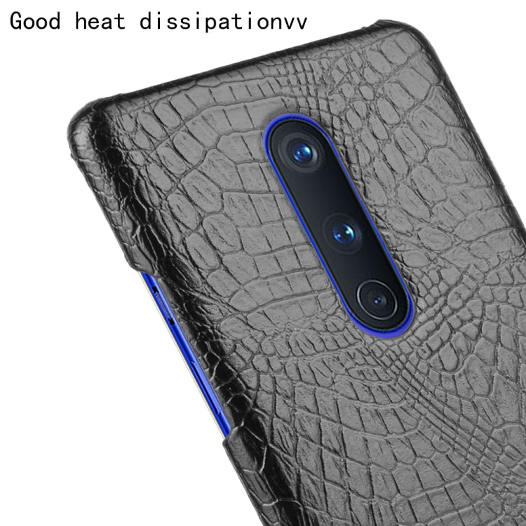 For OnePlus 8 Shockproof Crocodile Texture PC + PU Case(Black)