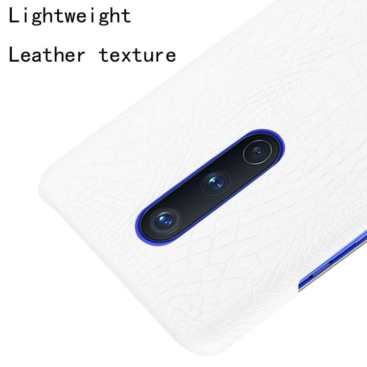 For OnePlus 8 Shockproof Crocodile Texture PC + PU Case(White)