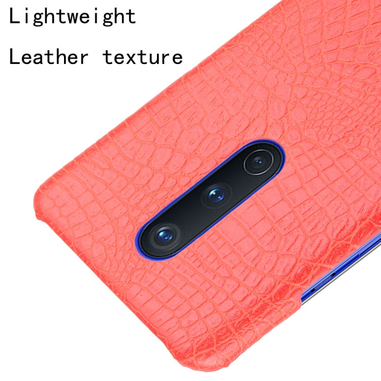 For OnePlus 8 Shockproof Crocodile Texture PC + PU Case(Red)