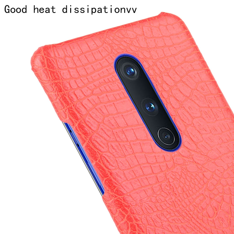 For OnePlus 8 Shockproof Crocodile Texture PC + PU Case(Red)