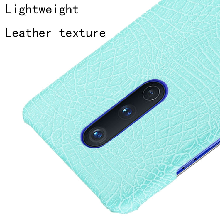 For OnePlus 8 Shockproof Crocodile Texture PC + PU Case(Light green)