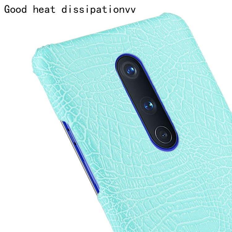 For OnePlus 8 Shockproof Crocodile Texture PC + PU Case(Light green)