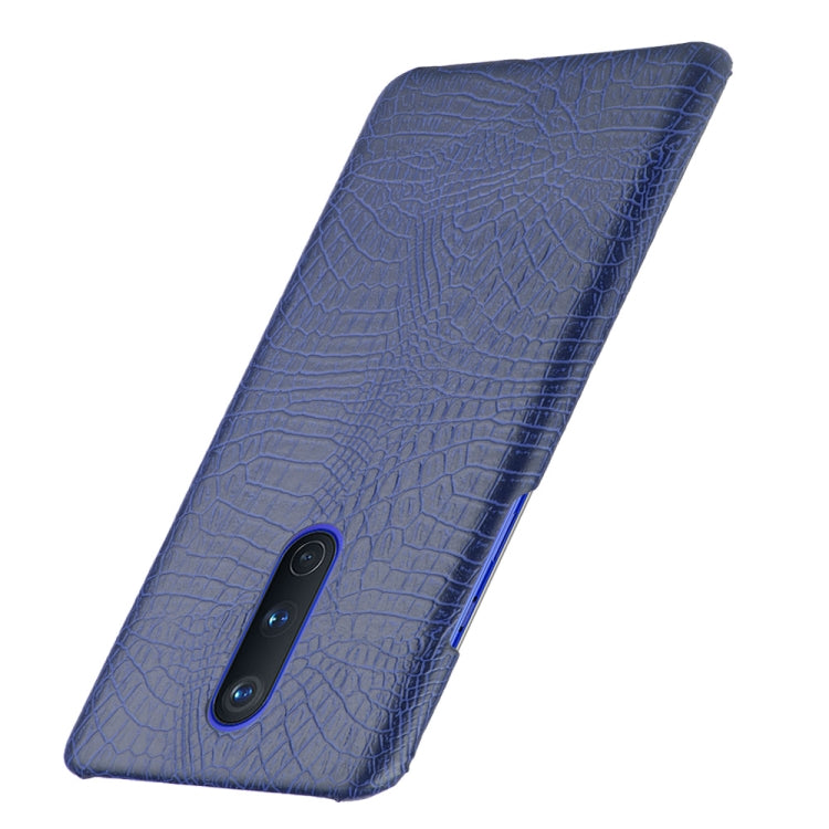 For OnePlus 8 Shockproof Crocodile Texture PC + PU Case(Blue)