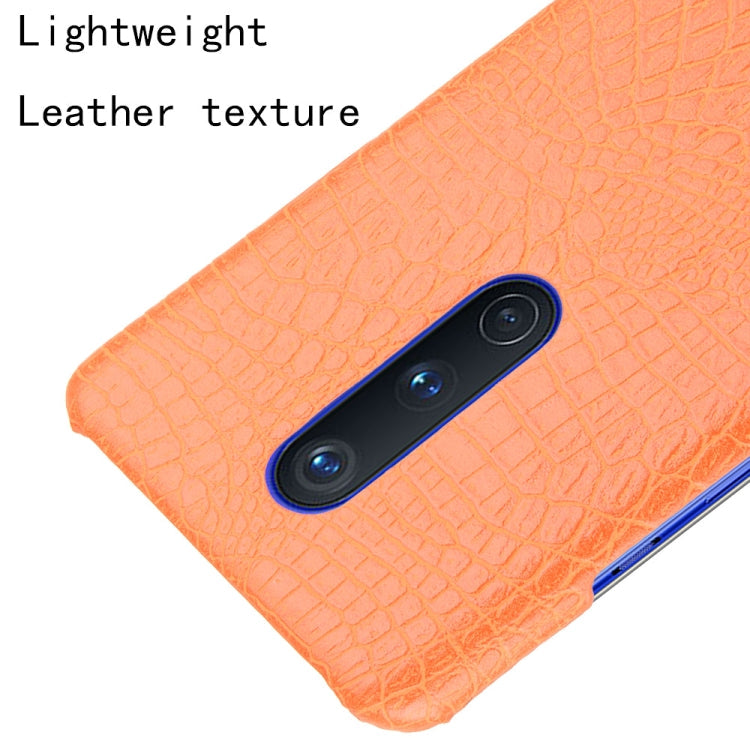 For OnePlus 8 Shockproof Crocodile Texture PC + PU Case(Orange)