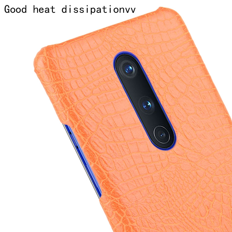 For OnePlus 8 Shockproof Crocodile Texture PC + PU Case(Orange)
