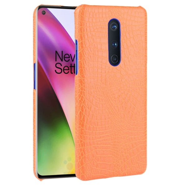 For OnePlus 8 Shockproof Crocodile Texture PC + PU Case(Orange)