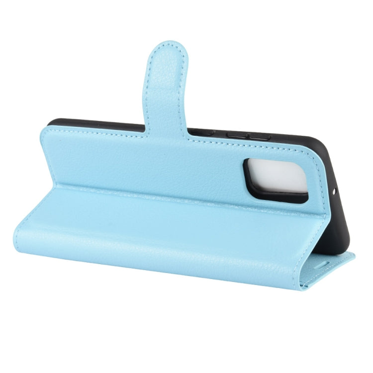 For Galaxy A31 Litchi Texture Horizontal Flip Protective Case with Holder & Card Slots & Wallet(Blue)