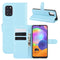 For Galaxy A31 Litchi Texture Horizontal Flip Protective Case with Holder & Card Slots & Wallet(Blue)