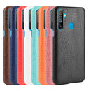 For OPPO Realme C3 with Fingerprint Hole Shockproof Crocodile Texture PC + PU Case(White)
